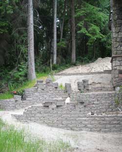 Wall beginnings along the west side of the house - June 2009